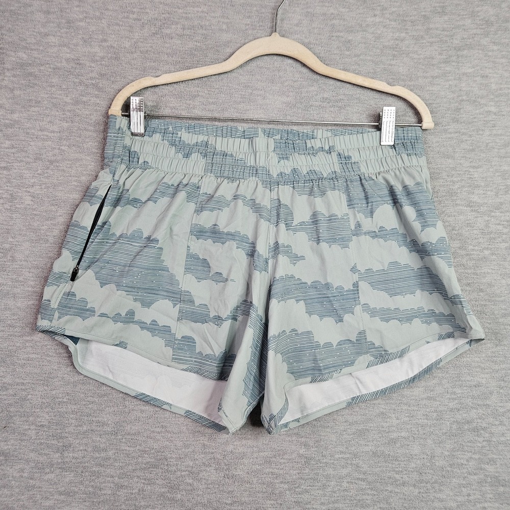 Rabbit Women Running Shorts Size M Gray blue Cloud Print Athletic
